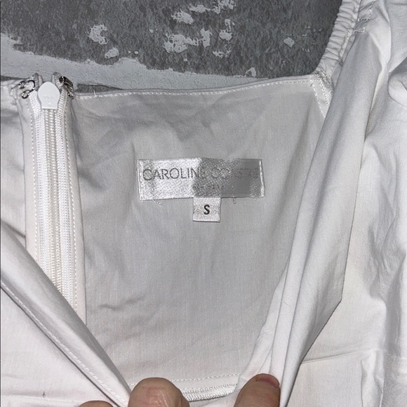 Caroline Constas BRIE DRESS Pure Crisp White Mini Short Puff Sleeve Women’s S - Picture 5 of 9